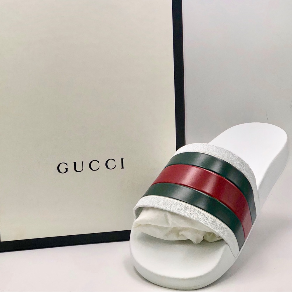 GUCCI RUBBER SLIDE SANDEL 100% AUTHENTIC